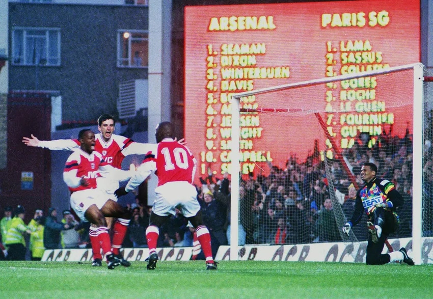 Smith on PSG in 1994, and Campbell's crucial goal