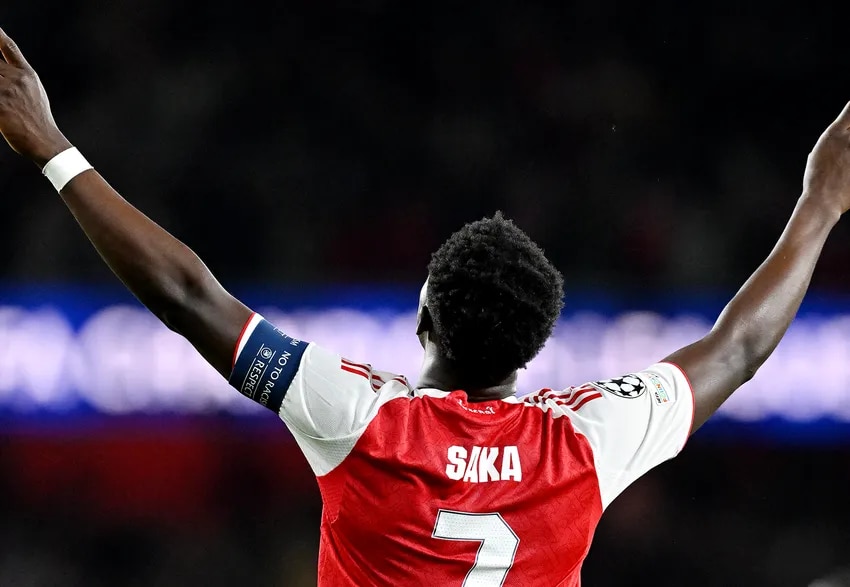 Every Saka goal in Arsenal colours so far!