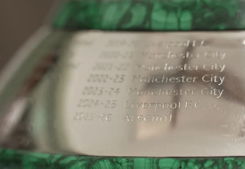 On the trophy: Unwined with 50 minutes of Arsenal etched into history